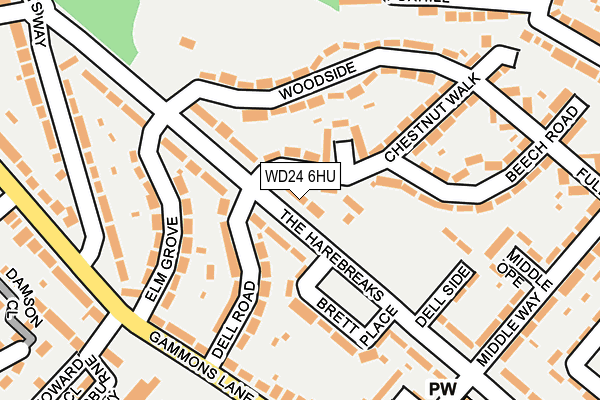 WD24 6HU map - OS OpenMap – Local (Ordnance Survey)