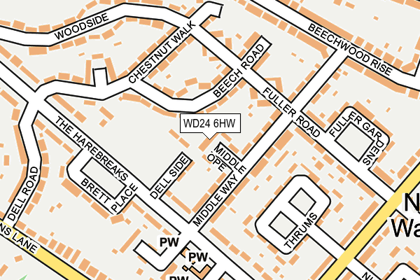 WD24 6HW map - OS OpenMap – Local (Ordnance Survey)