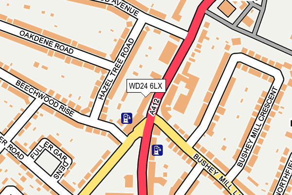 WD24 6LX map - OS OpenMap – Local (Ordnance Survey)