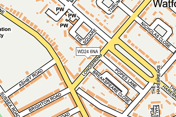 WD24 6NA map - OS OpenMap – Local (Ordnance Survey)