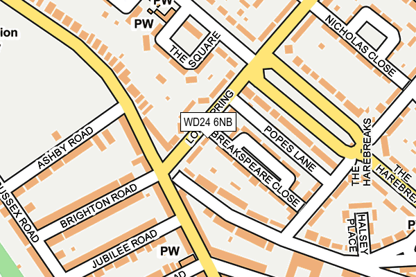 WD24 6NB map - OS OpenMap – Local (Ordnance Survey)
