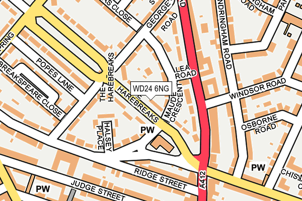 WD24 6NG map - OS OpenMap – Local (Ordnance Survey)