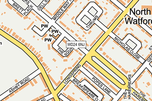 WD24 6NJ map - OS OpenMap – Local (Ordnance Survey)
