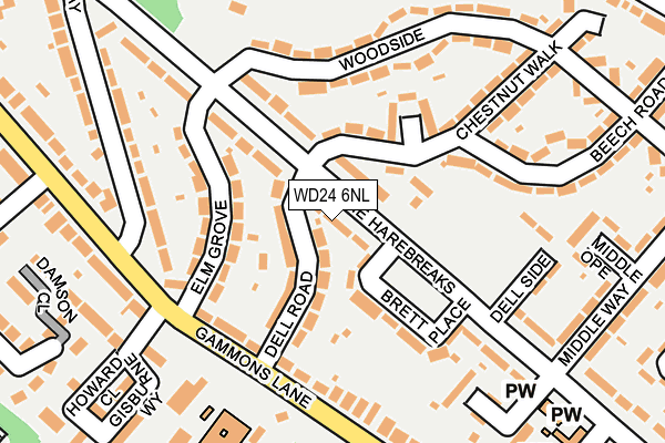 WD24 6NL map - OS OpenMap – Local (Ordnance Survey)