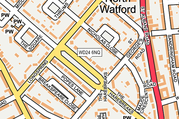 WD24 6NQ map - OS OpenMap – Local (Ordnance Survey)