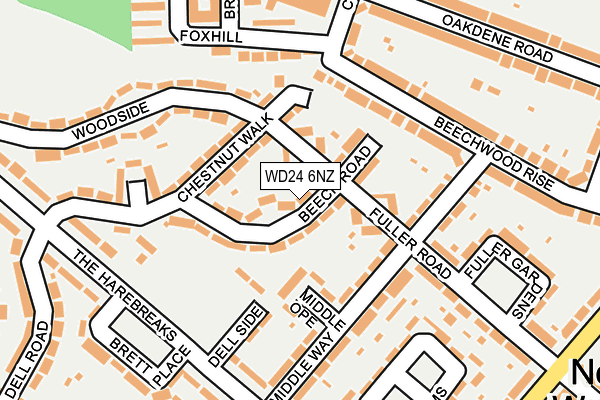 WD24 6NZ map - OS OpenMap – Local (Ordnance Survey)