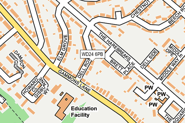 WD24 6PB map - OS OpenMap – Local (Ordnance Survey)