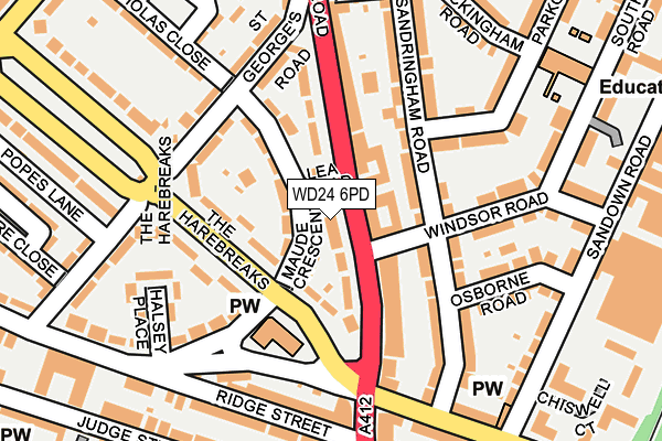 WD24 6PD map - OS OpenMap – Local (Ordnance Survey)