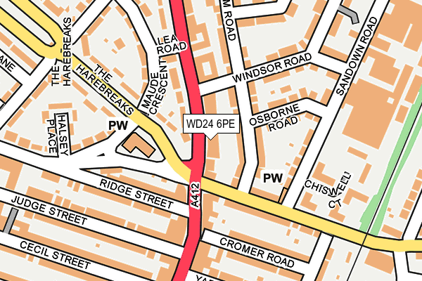 WD24 6PE map - OS OpenMap – Local (Ordnance Survey)