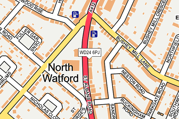 WD24 6PJ map - OS OpenMap – Local (Ordnance Survey)