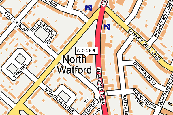 WD24 6PL map - OS OpenMap – Local (Ordnance Survey)