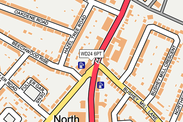 WD24 6PT map - OS OpenMap – Local (Ordnance Survey)