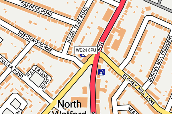 WD24 6PU map - OS OpenMap – Local (Ordnance Survey)