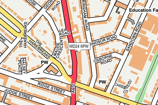 WD24 6PW map - OS OpenMap – Local (Ordnance Survey)
