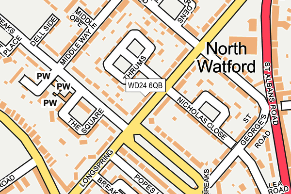 WD24 6QB map - OS OpenMap – Local (Ordnance Survey)