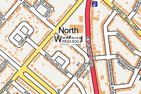 WD24 6QG map - OS OpenMap – Local (Ordnance Survey)