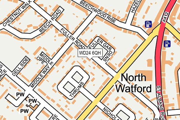 WD24 6QH map - OS OpenMap – Local (Ordnance Survey)