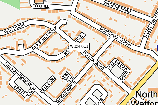 WD24 6QJ map - OS OpenMap – Local (Ordnance Survey)