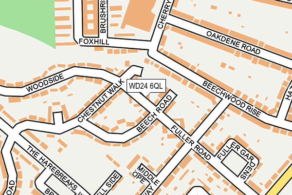 WD24 6QL map - OS OpenMap – Local (Ordnance Survey)