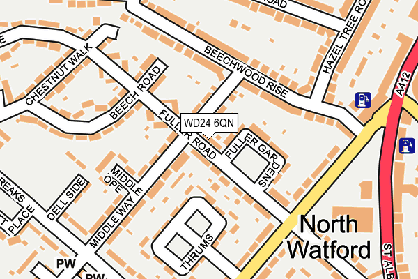 WD24 6QN map - OS OpenMap – Local (Ordnance Survey)