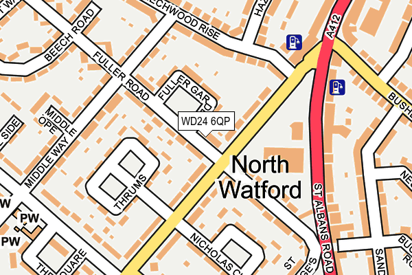 WD24 6QP map - OS OpenMap – Local (Ordnance Survey)