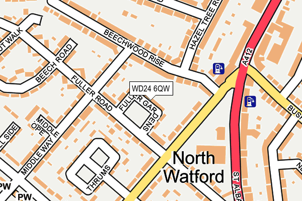 WD24 6QW map - OS OpenMap – Local (Ordnance Survey)