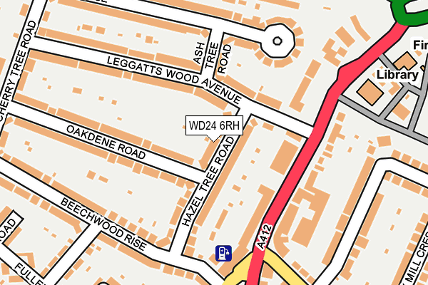 WD24 6RH map - OS OpenMap – Local (Ordnance Survey)