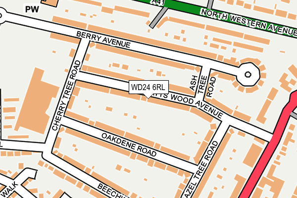 WD24 6RL map - OS OpenMap – Local (Ordnance Survey)