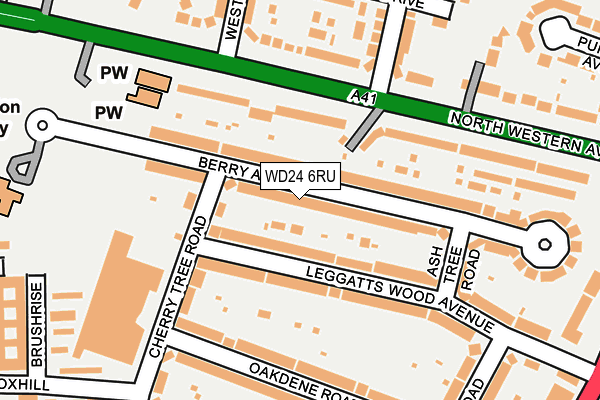 WD24 6RU map - OS OpenMap – Local (Ordnance Survey)
