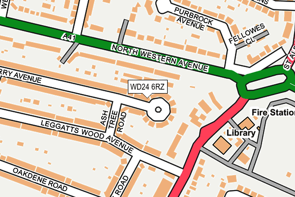 WD24 6RZ map - OS OpenMap – Local (Ordnance Survey)