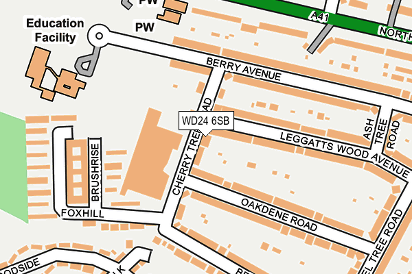 WD24 6SB map - OS OpenMap – Local (Ordnance Survey)