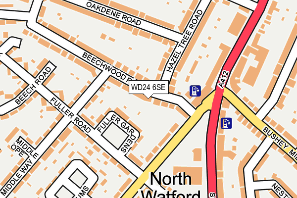 WD24 6SE map - OS OpenMap – Local (Ordnance Survey)