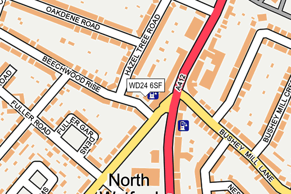WD24 6SF map - OS OpenMap – Local (Ordnance Survey)