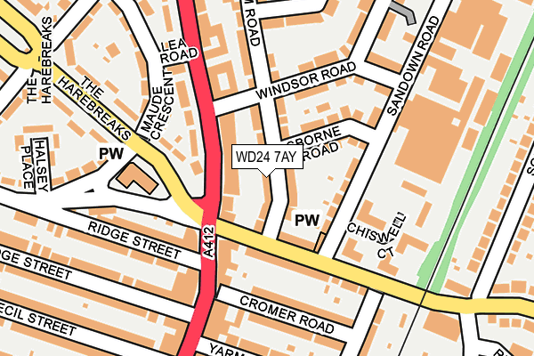 WD24 7AY map - OS OpenMap – Local (Ordnance Survey)