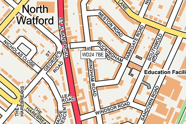 WD24 7BE map - OS OpenMap – Local (Ordnance Survey)