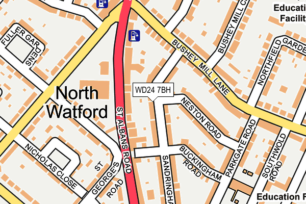WD24 7BH map - OS OpenMap – Local (Ordnance Survey)