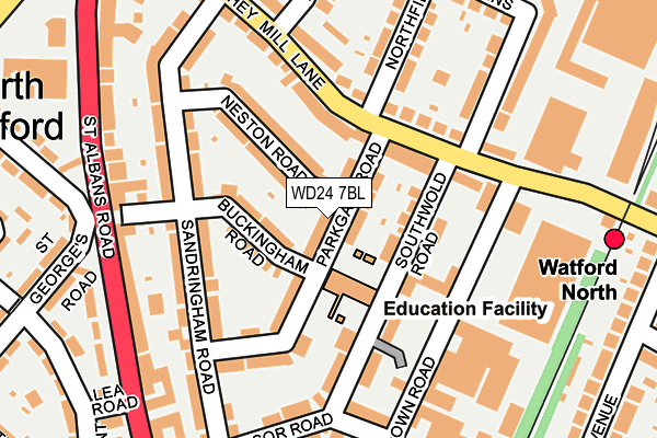 WD24 7BL map - OS OpenMap – Local (Ordnance Survey)