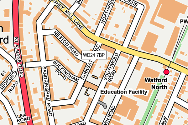 WD24 7BP map - OS OpenMap – Local (Ordnance Survey)