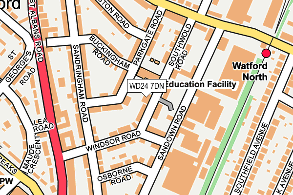 WD24 7DN map - OS OpenMap – Local (Ordnance Survey)