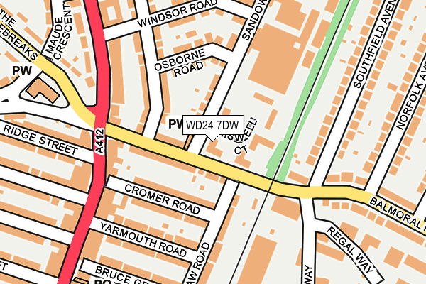 WD24 7DW map - OS OpenMap – Local (Ordnance Survey)