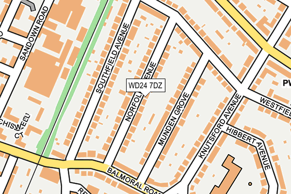 WD24 7DZ map - OS OpenMap – Local (Ordnance Survey)