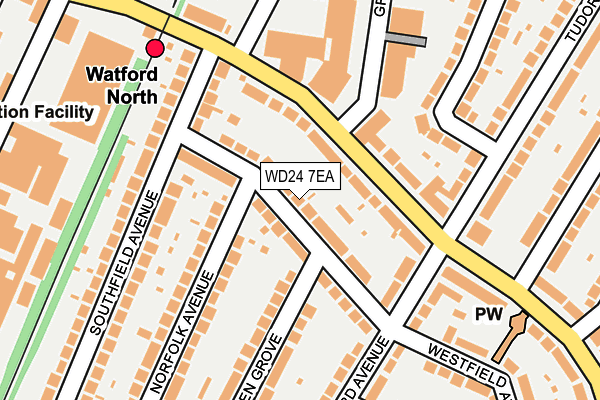 WD24 7EA map - OS OpenMap – Local (Ordnance Survey)