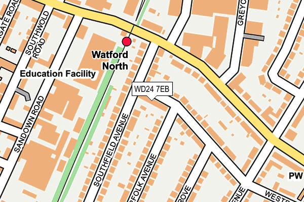 WD24 7EB map - OS OpenMap – Local (Ordnance Survey)