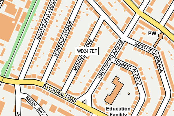 WD24 7EF map - OS OpenMap – Local (Ordnance Survey)