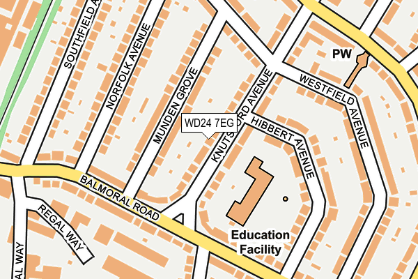WD24 7EG map - OS OpenMap – Local (Ordnance Survey)