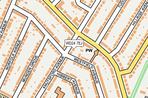 WD24 7EJ map - OS OpenMap – Local (Ordnance Survey)