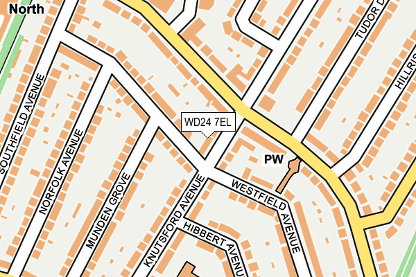 WD24 7EL map - OS OpenMap – Local (Ordnance Survey)