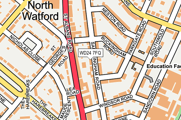 WD24 7FQ map - OS OpenMap – Local (Ordnance Survey)