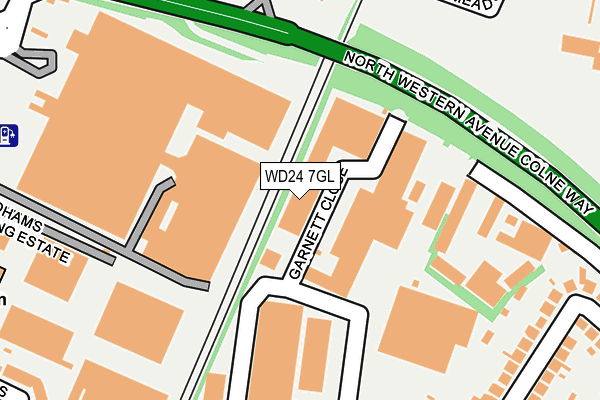 WD24 7GL map - OS OpenMap – Local (Ordnance Survey)