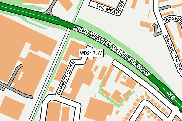 WD24 7JW map - OS OpenMap – Local (Ordnance Survey)